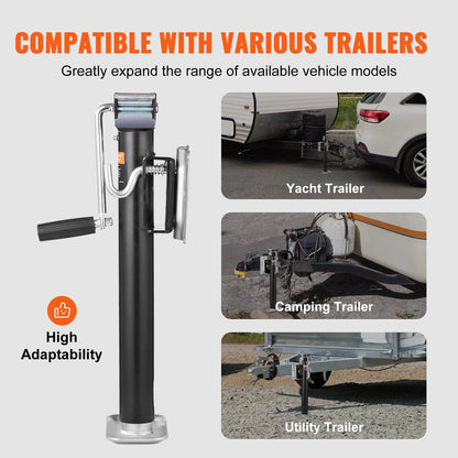 VEVOR Trailer Jack, Trailer Tongue Jack Fix Mount Bolt-On 2500 Lb Weight Capacity, Trailer Jack Stand with Handle for Lifting RV Trailer, Horse Trailer, Utility Trailer, Yacht Trailer