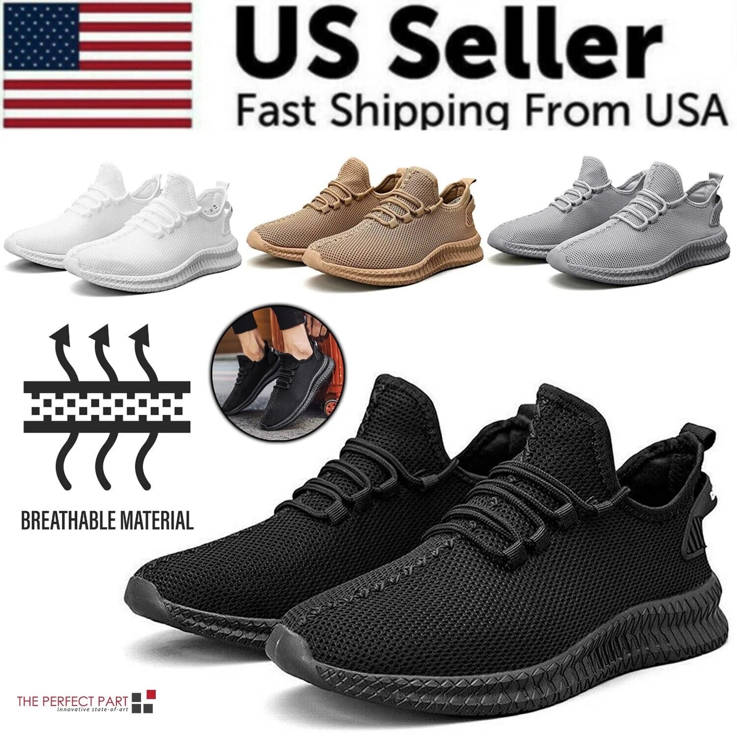 Running Shoes Sneakers Casual Men'S Outdoor Athletic Jogging Sports Tennis Gym